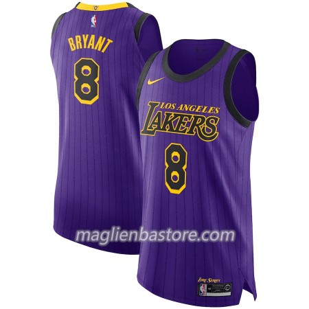 Maglia NBA Los Angeles Lakers Kobe Bryant 8 2018-19 Nike City Edition Viola Swingman - Uomo